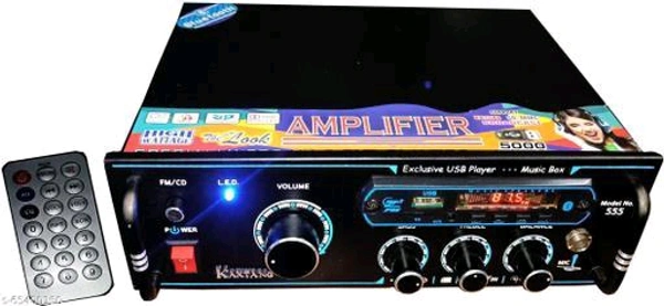 OPTIPLEX DJ REMIX 555 VERSION WITH BETTER SOUND QUALITY NEW SERIES DJ remix Amplifier Modify chasis Bluetooth Full Black Digital Stereo Amplifier BT/ USB//SD Card /FM /AUX 160 W AV Power Amplifier (Black) 160 W AV Power Amplifier (Black) 160 W AV Power Amplifier (Black)