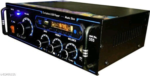 OPTIPLEX DJ REMIX 555 VERSION WITH BETTER SOUND QUALITY NEW SERIES DJ remix Amplifier Modify chasis Bluetooth Full Black Digital Stereo Amplifier BT/ USB//SD Card /FM /AUX 160 W AV Power Amplifier (Black) 160 W AV Power Amplifier (Black) 160 W AV Power Amplifier (Black)
