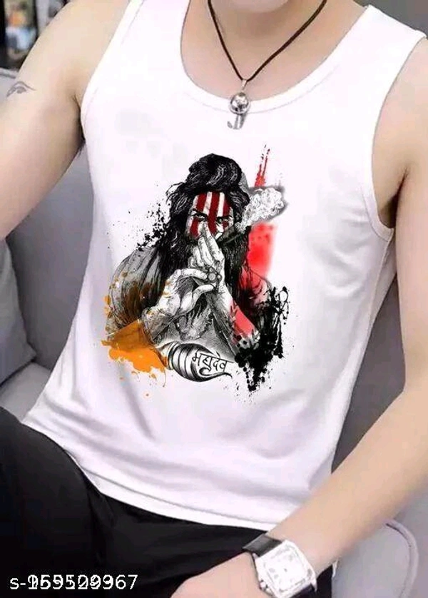 OJSR MENS WHITE PRINTED ROUND NECK SLEEVELESS VESTSName: OJSR MENS WHITE PRINTED ROUND NECK SLEEVELESS VESTS - 🪙, L