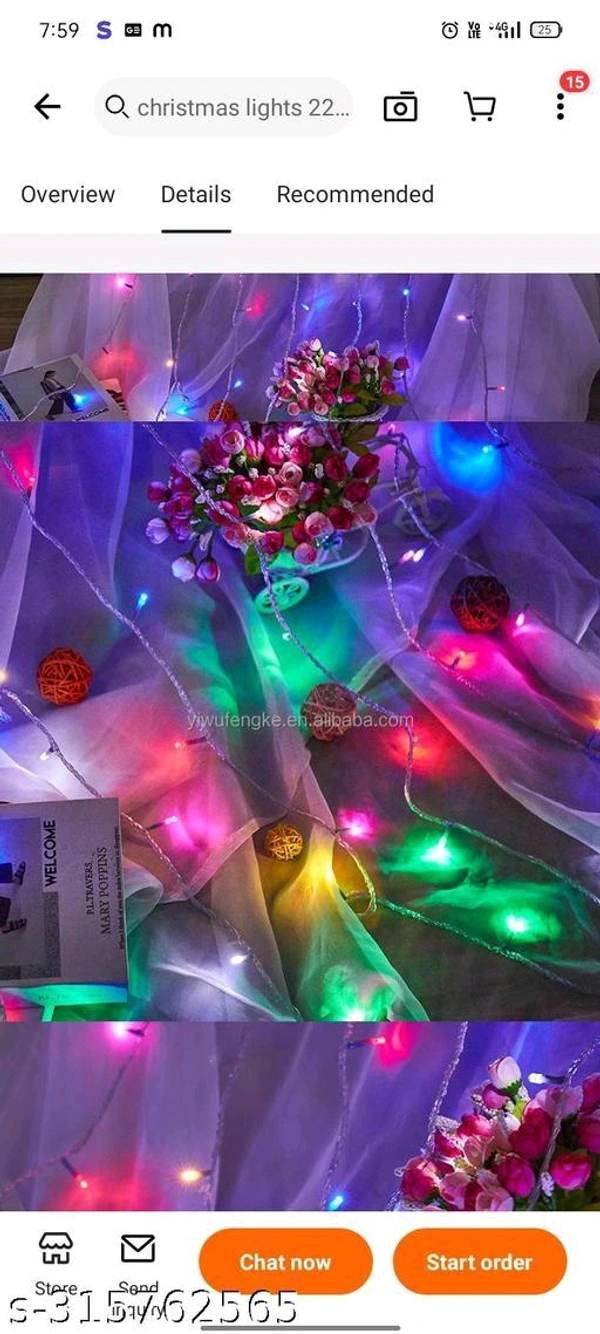 Fancy Malti calour  rice light 44 led power pixel led  light for decoration string and series light for Diwali Christmas indoor outdoor decoration 13 mt Length pack of 1  - 🪙