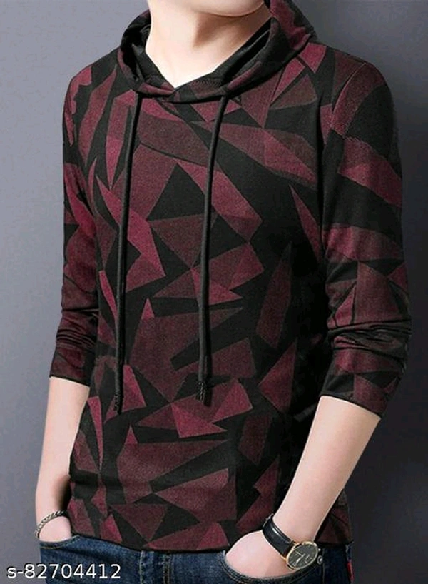 EyeBogler Men's Printed Hood Multicolor Tshirts - S, 🪙
