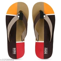 SOSU Men's Light Comfortable And Stylish Multicolor Fabrication Slipper (Pack of 2) Combo Flip Flops - 🪙, 7