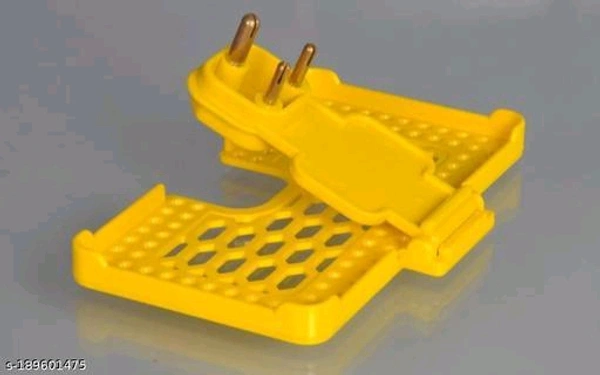 Pack Of 1 Multi-Purpose Wall Holder Stand for Charging Mobile Just Fit in Socket and Hang,Wall Mount Hanging Type for All Mobile 3 pin Socket ( YELLOW ) - 🪙