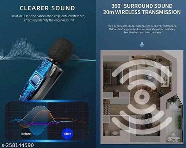 HARDY K8 Wireless Plug and Play Type C Caller Mic Supported Android And Iphone - 🪙