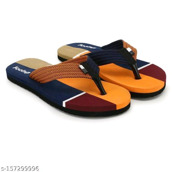 Pack of 2 - Footup Men's Light Comfortable And Stylish Multicolor Fabrication Slipper (Pack of 2) Combo Flip Flops - 🪙, 7