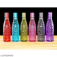 6 Pcs Fridge Water bottles, set of 6, 1 liter, bottles for fridge Transparent Ideal for kitchen, Office, Sports, School, Travelling, Gym water bottle with Leak Proof cap, Combo Pack, Kids water bottle, (PACK OF 6, Multicolor) - 🪙