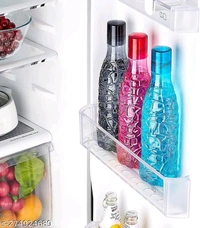 6 Pcs Fridge Water bottles, set of 6, 1 liter, bottles for fridge Transparent Ideal for kitchen, Office, Sports, School, Travelling, Gym water bottle with Leak Proof cap, Combo Pack, Kids water bottle, (PACK OF 6, Multicolor) - 🪙