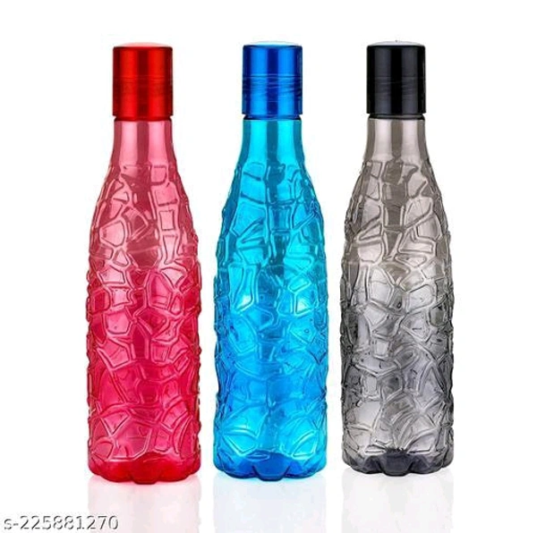 Water Bottle Square Premium 1 Litre Fridge Water Bottles With Plastic Cap For Home, Office, Gym, Workout, Travel, School (Pack of 3, Multicolour). - 🪙