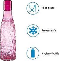 Water Bottle Square Premium 1 Litre Fridge Water Bottles With Plastic Cap For Home, Office, Gym, Workout, Travel, School (Pack of 3, Multicolour). - 🪙