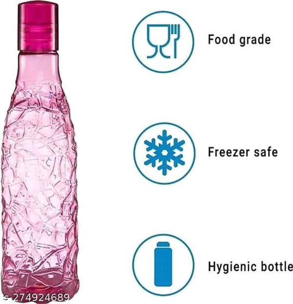 Water Bottle Square Premium 1 Litre Fridge Water Bottles With Plastic Cap For Home, Office, Gym, Workout, Travel, School (Pack of 3, Multicolour). - 🪙