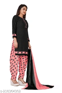 Printed Unstitched Crepe Salwar Suit Material With Dupatta - 🪙