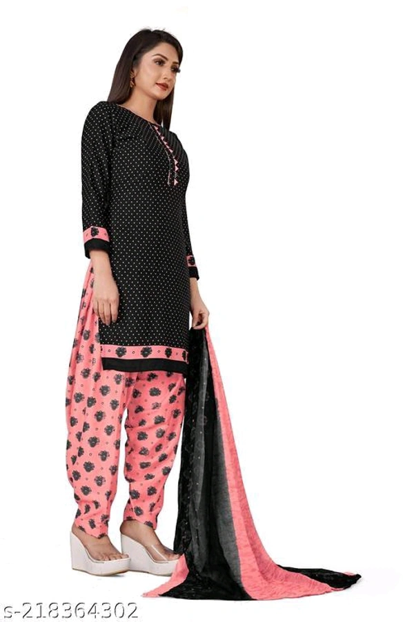 Printed Unstitched Crepe Salwar Suit Material With Dupatta - 🪙