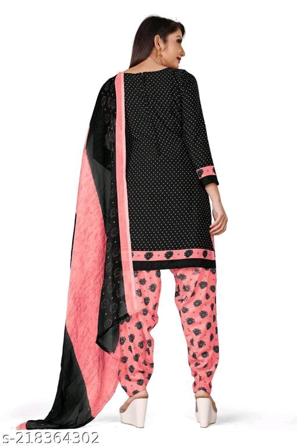 Printed Unstitched Crepe Salwar Suit Material With Dupatta - 🪙