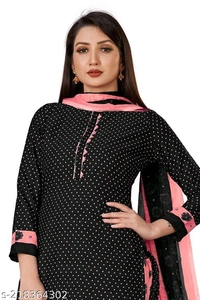 Printed Unstitched Crepe Salwar Suit Material With Dupatta - 🪙