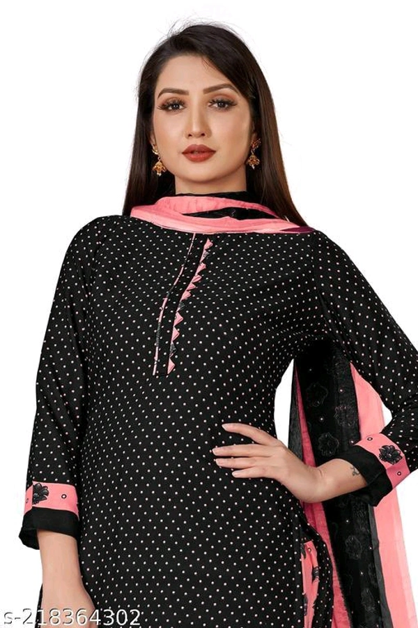 Printed Unstitched Crepe Salwar Suit Material With Dupatta - 🪙