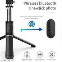BTK Trade Bluetooth Extendable Selfie Stick with Wireless Remote and Tripod Stand Ultra Compact Selfie Stick for Mobile and All Smart Phones ? (Black) - 🪙