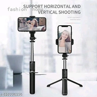 BTK Trade Bluetooth Extendable Selfie Stick with Wireless Remote and Tripod Stand Ultra Compact Selfie Stick for Mobile and All Smart Phones ? (Black) - 🪙