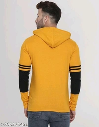 Helmont Men's Solid Hood Yellow Tshirts - 🪙, S
