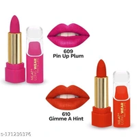 MILAP LONG WEAR Matte Lipstick, Highly Pigmented Lipsticks for Women Pack of 2 ( 4.2g Each ) (Pin Up Plum , Gimme A Hint) - 🪙