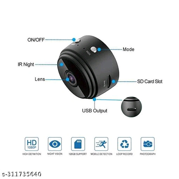 1080p HD Mini WiFi Hidden Camera Live on Mobile App Supports 64GB Indoor Outdoor - 🪙