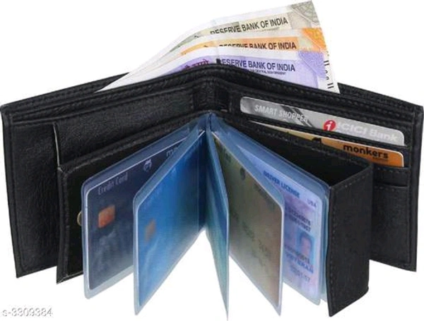 Trendy Men's Black Faux Leather/Leatherette Wallet - 🪙