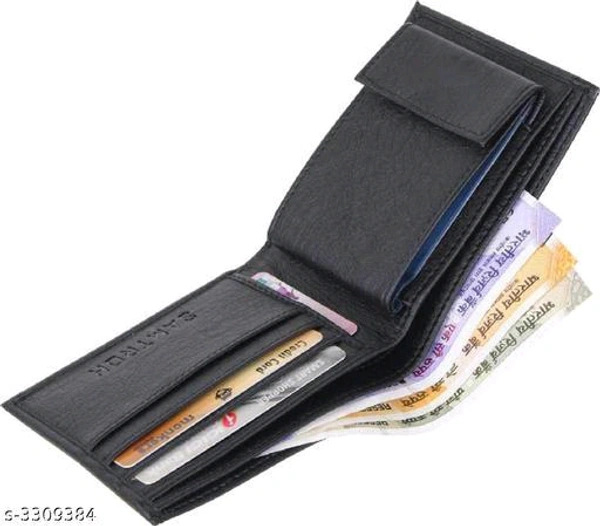 Trendy Men's Black Faux Leather/Leatherette Wallet - 🪙