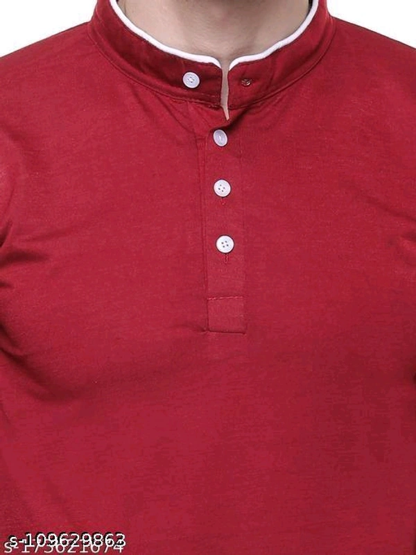 Afelix Solid Men ManadrianColler Butten T-Shirt - S