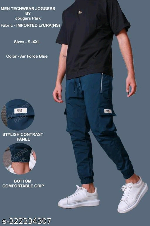 Joggers Park Mens Stylish Zipper Tech Wear Pants - 🪙, 36