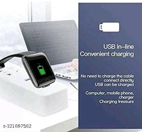 IDS116 SMART BRACELET WATCH IT SUPPORTS ONLY NOTIFICATION Smartwatch  (Black Strap, FREEE SIZE) - 🪙