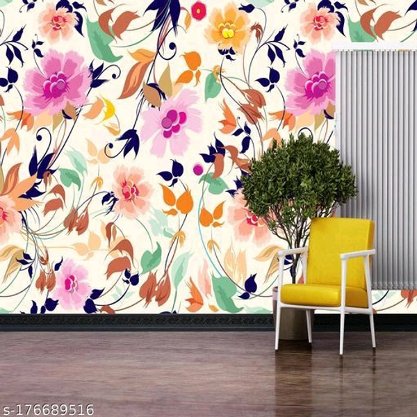 Floral Interiors Wall - Peel And Stick, Self Adhesive ,Waterproof Wall Sticker - Wallpaper For Bedoom,Living Room,Kitchen,Office - 16 Inch by 90 Inch - 🪙