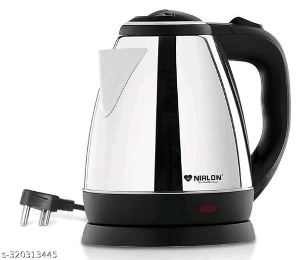NIRLON Saturn Stainless Steel Electric Kettle, 1.8 Litres, 1 Piece, Silver | 1500 Watts | Auto Cut-off | Detachable 360 Degree Connector | Boiler for Water | Power Indicator