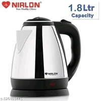 NIRLON Saturn Stainless Steel Electric Kettle, 1.8 Litres, 1 Piece, Silver | 1500 Watts | Auto Cut-off | Detachable 360 Degree Connector | Boiler for Water | Power Indicator