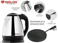 NIRLON Saturn Stainless Steel Electric Kettle, 1.8 Litres, 1 Piece, Silver | 1500 Watts | Auto Cut-off | Detachable 360 Degree Connector | Boiler for Water | Power Indicator