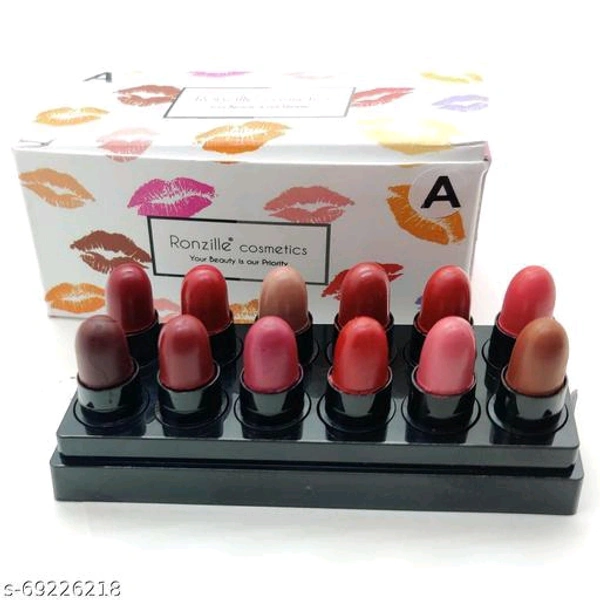 Ronzille Mini Bullet Lipstick Set of 12 Shade A