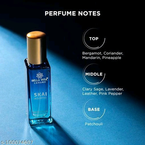 Bella Vita Organic SKAI AQUATIC Unisex Cologne Perfume For Men & Women with Musky & Fresh Fragrance 20 ML Unisex Perfumes
