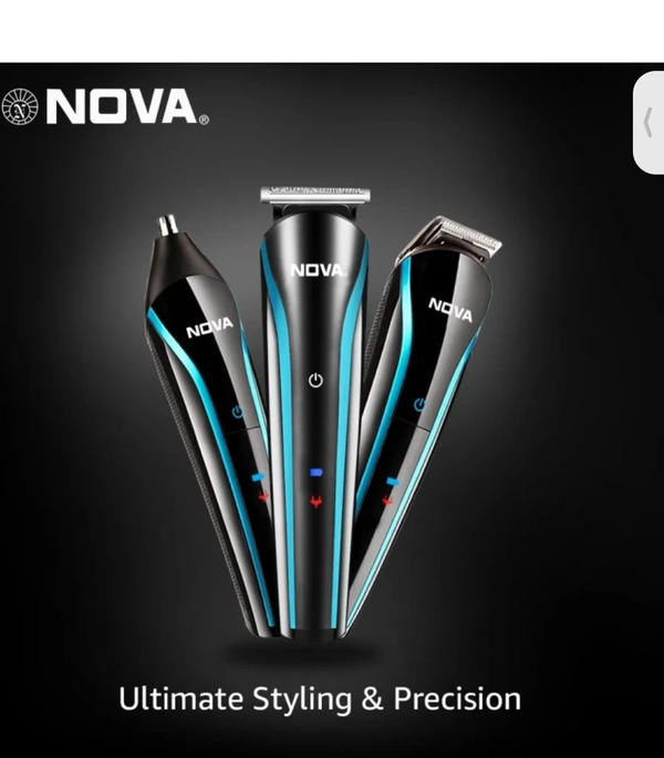 NOVA NG 1145 Trimmer 60 min Runtime 8Length Settings (Black, Blue)