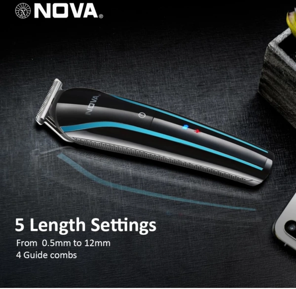 NOVA NG 1145 Trimmer 60 min Runtime 8Length Settings (Black, Blue)