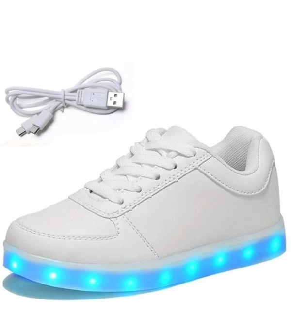 mr shoes LED 003 White imported 7 color light high quality shoes Running Shoes For Men (White)