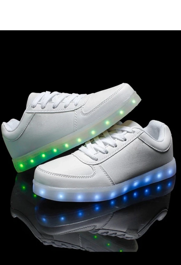 mr shoes LED 003 White imported 7 color light high quality shoes Running Shoes For Men (White)