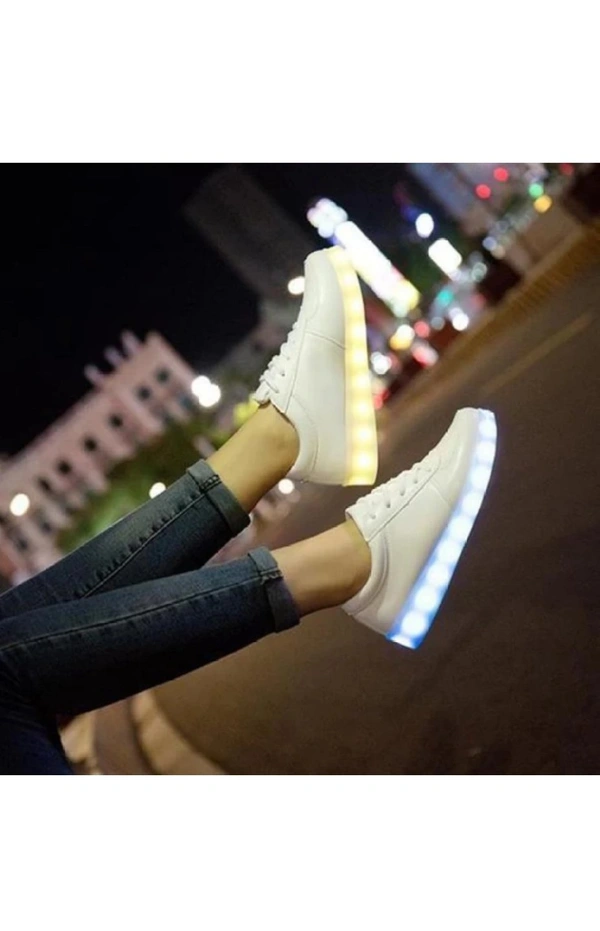 mr shoes LED 003 White imported 7 color light high quality shoes Running Shoes For Men (White)