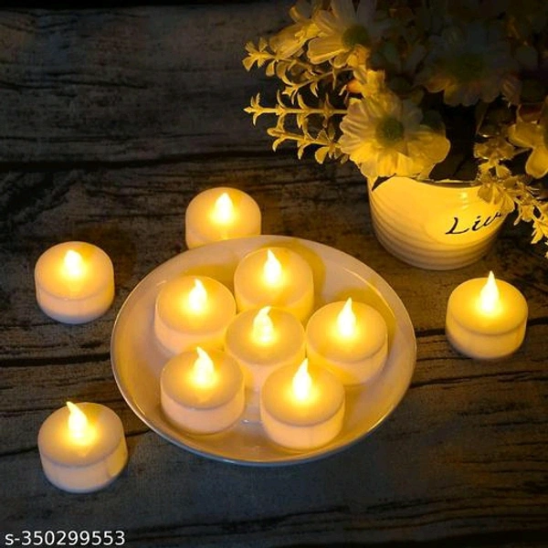 Vankaa 4 Pcs Acrylic Flameless & Smokeless Decorative Candles Tea Light Perfect for Gifts, Home, Christmas (4 Piece)