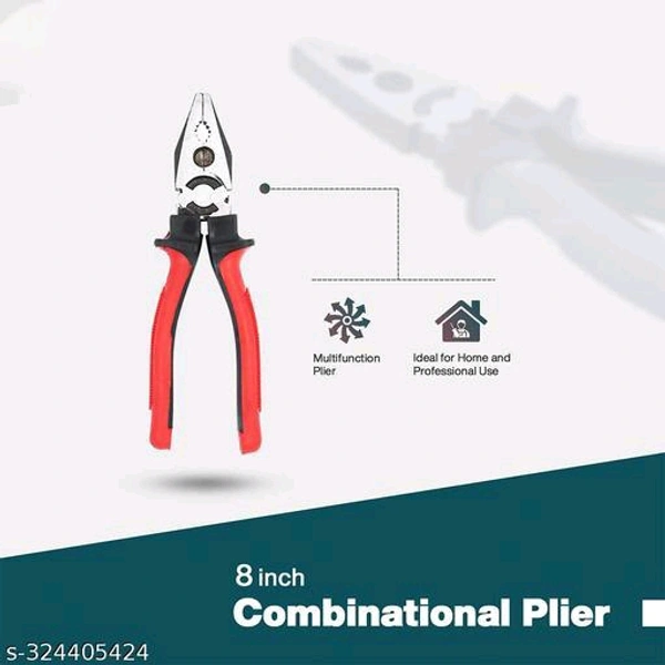 8 Inch Grip Combination Lineman Plier with 6 Inch Nose Plier 2 in 1 Screwdriver Wire Cutter and Analog Line Tester (Pack of 5)