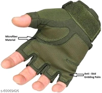 Trendy Half Finger Hard Knuckle Motorcycle Army Shooting Outdoor Green Gym Gloves M SIZE for Men