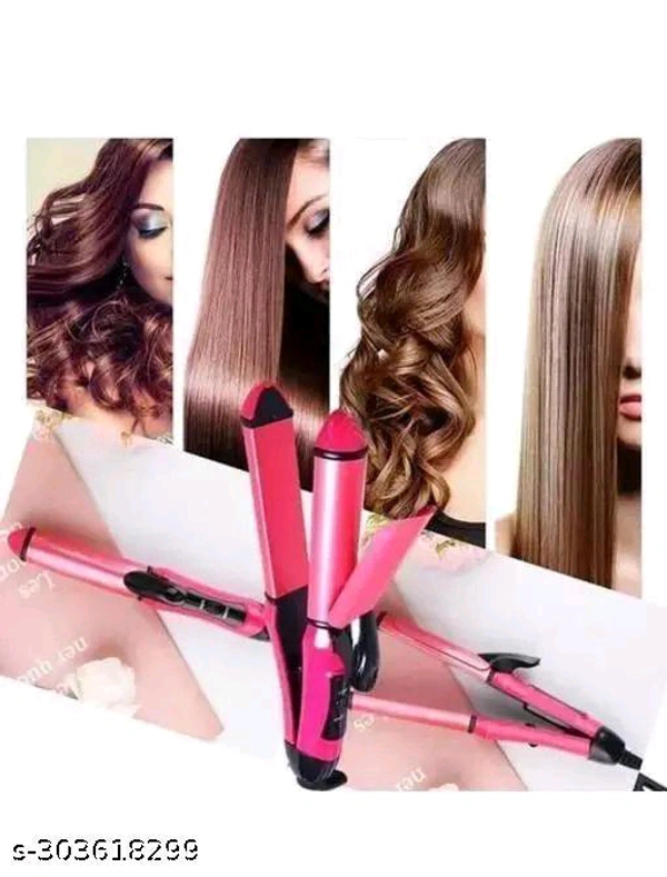 2in1 hair straightener with curler pinkrod | hair striaghtner and curler