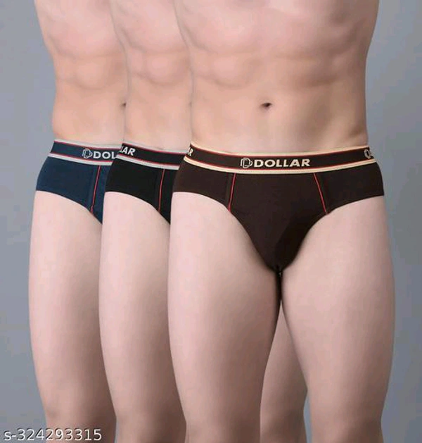 Dollar Bigboss Men's Assorted Pack of 3 Cotton Brief - 3XL