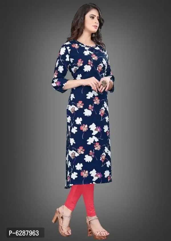 Women Crepe Printed Straight Kurti - XL
