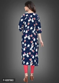 Women Crepe Printed Straight Kurti - XL