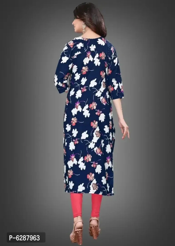 Women Crepe Printed Straight Kurti - XL