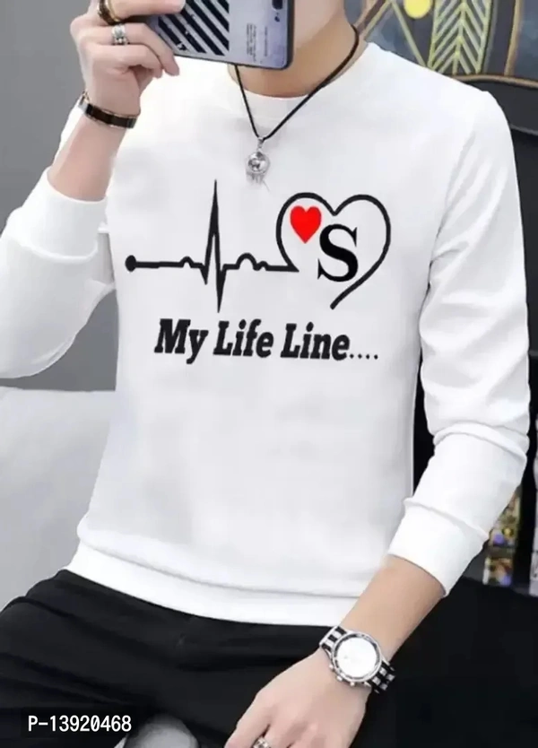 Polyester Round Neck Casual Type Full sleeve Men Tshirt - M