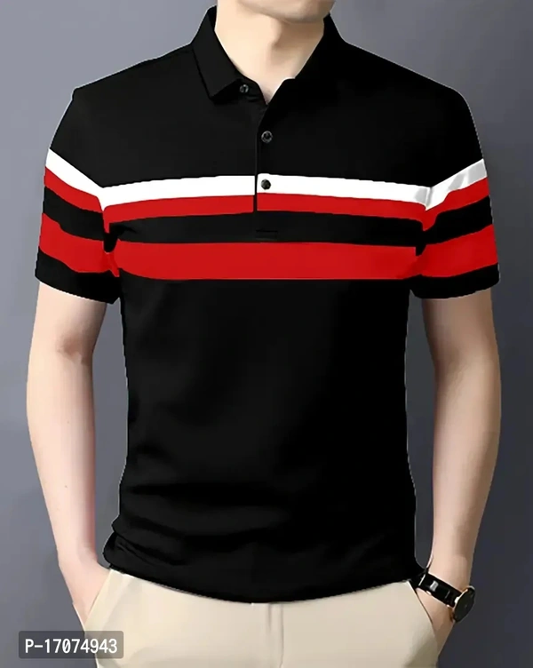 Men Cotton Blend Striped Polos - XL